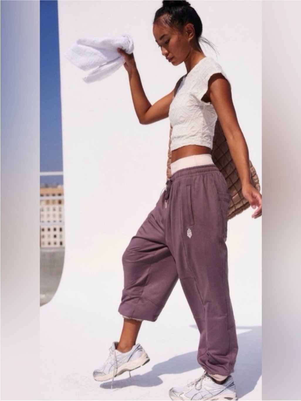 Free People Mauve Relaxed Track Joggers